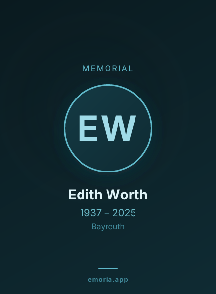 Memorial portrait of Edith Worth