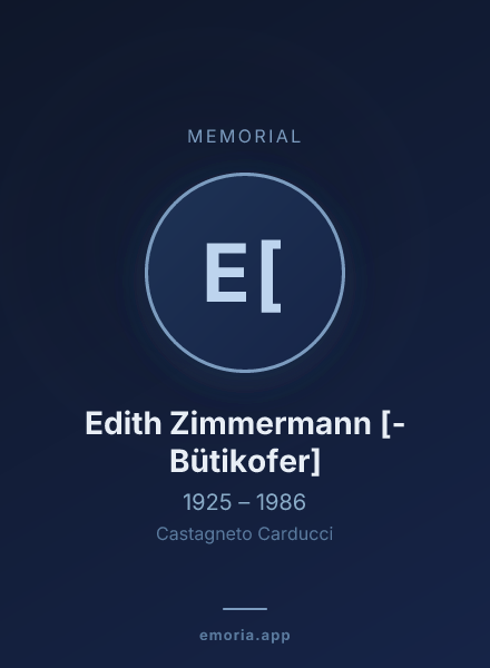Memorial portrait of Edith Zimmermann [-Bütikofer]