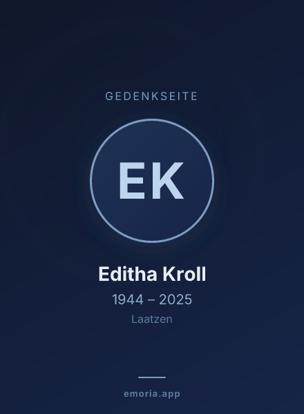 Gedenkportrait von Editha Kroll