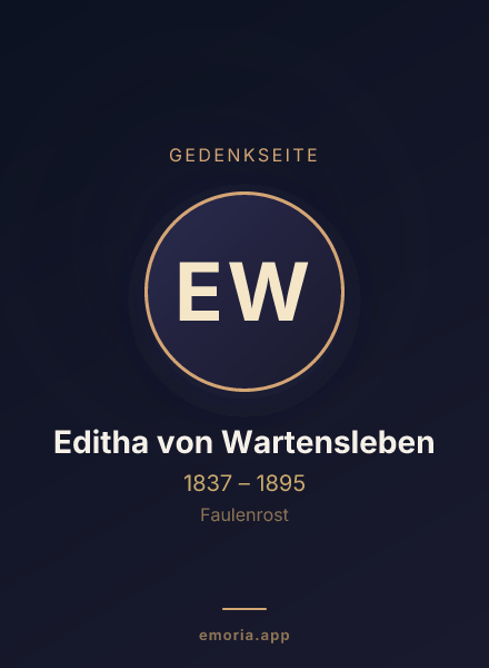 Gedenkportrait von Editha von Wartensleben