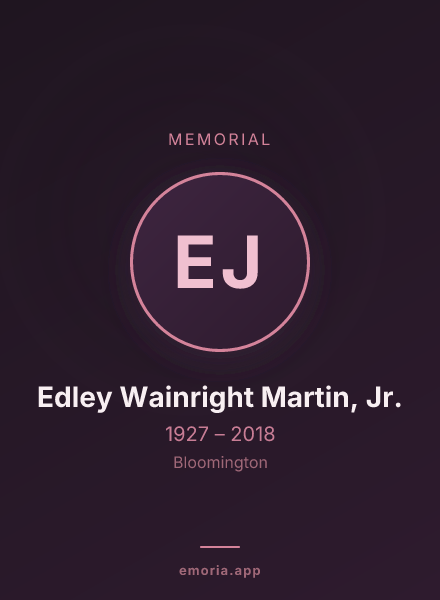 Memorial portrait of Edley Wainright Martin, Jr.