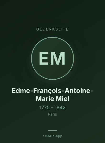 Gedenkportrait von Edme-François-Antoine-Marie Miel