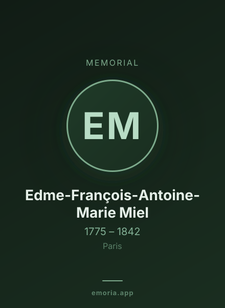 Memorial portrait of Edme-François-Antoine-Marie Miel