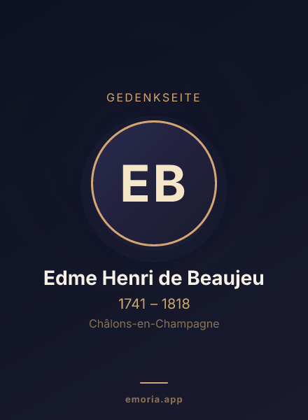 Gedenkportrait von Edme Henri de Beaujeu