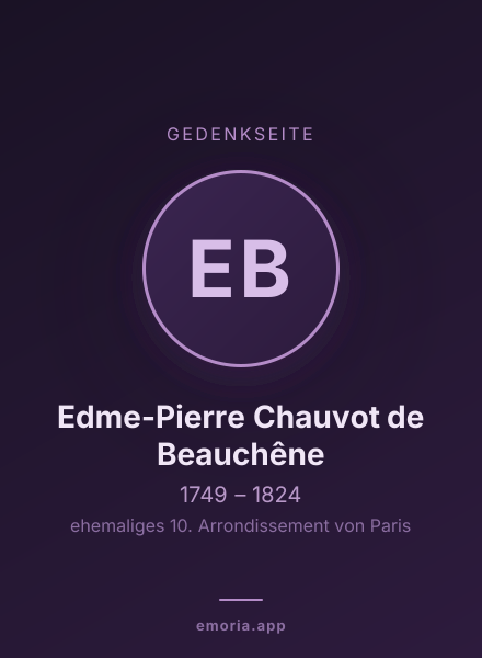 Gedenkportrait von Edme-Pierre Chauvot de Beauchêne