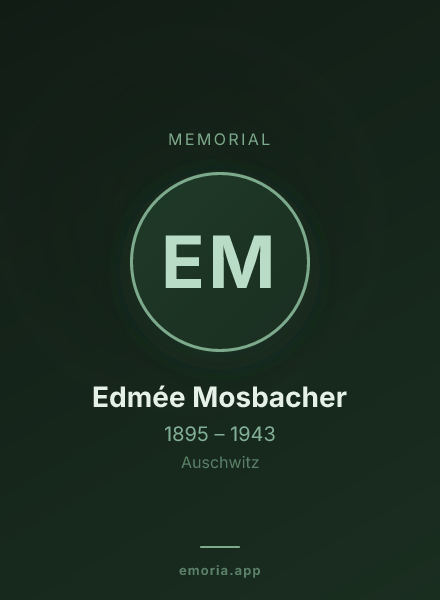 Memorial portrait of Edmée Mosbacher