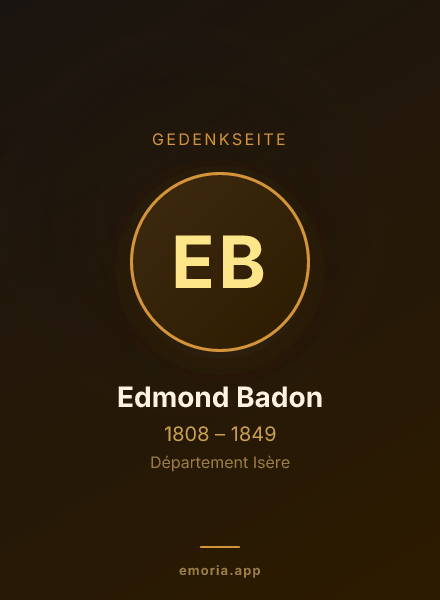 Gedenkportrait von Edmond Badon