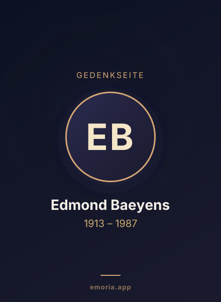 Gedenkportrait von Edmond Baeyens