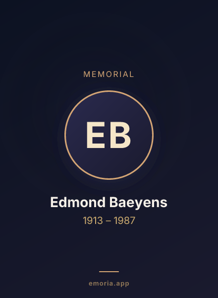 Memorial portrait of Edmond Baeyens