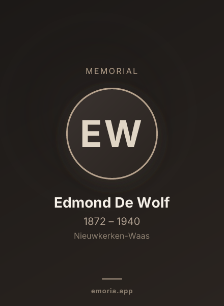 Memorial portrait of Edmond De Wolf