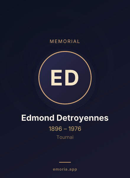 Memorial portrait of Edmond Detroyennes