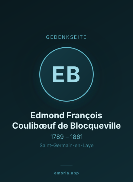 Gedenkportrait von Edmond François Coulibœuf de Blocqueville