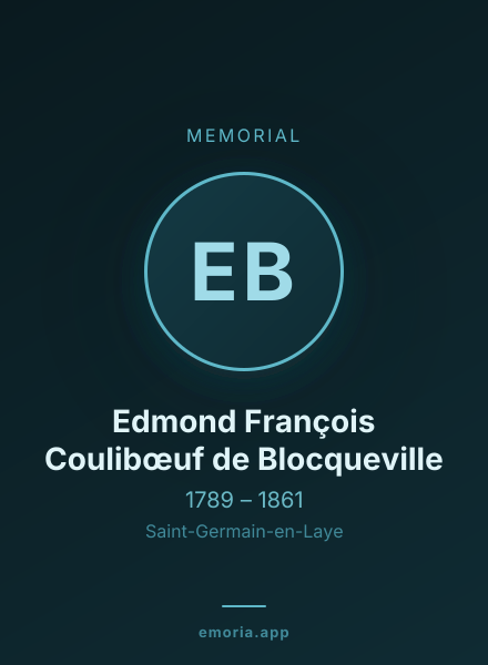 Memorial portrait of Edmond François Coulibœuf de Blocqueville