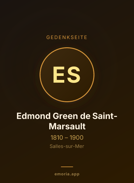 Gedenkportrait von Edmond Green de Saint-Marsault