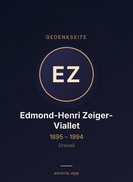 Gedenkportrait von Edmond-Henri Zeiger-Viallet