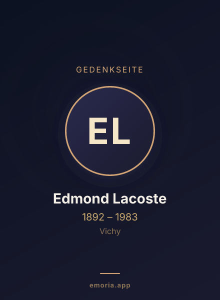 Gedenkportrait von Edmond Lacoste