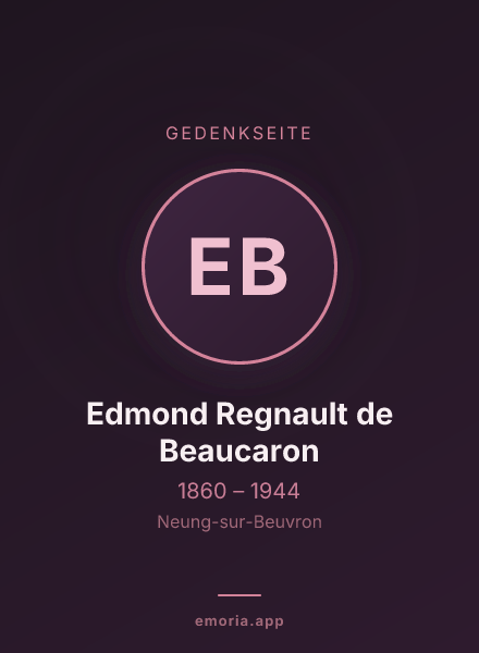 Gedenkportrait von Edmond Regnault de Beaucaron