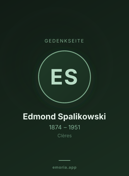 Gedenkportrait von Edmond Spalikowski