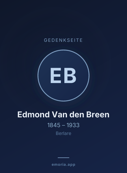 Gedenkportrait von Edmond Van den Breen