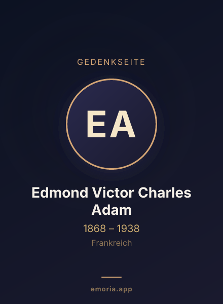 Gedenkportrait von Edmond Victor Charles Adam