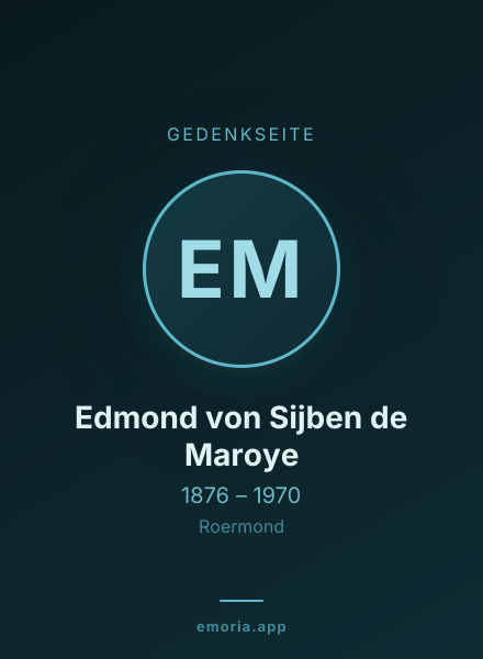 Gedenkportrait von Edmond von Sijben de Maroye