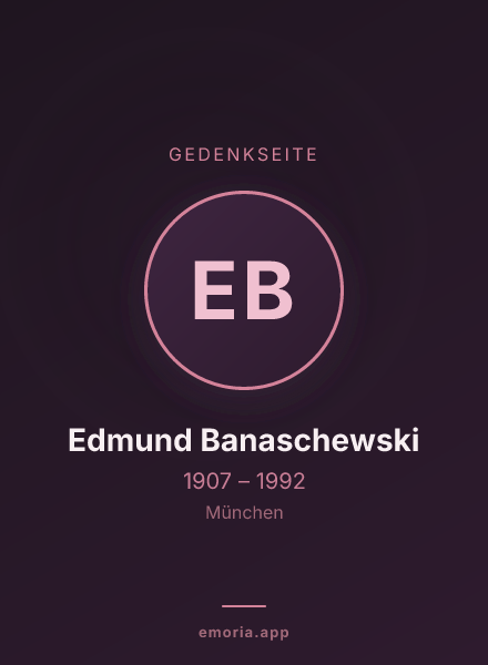 Gedenkportrait von Edmund Banaschewski