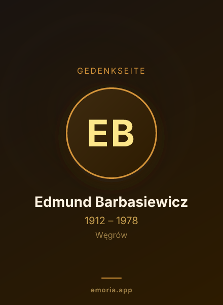 Gedenkportrait von Edmund Barbasiewicz
