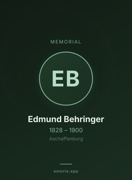 Memorial portrait of Edmund Behringer