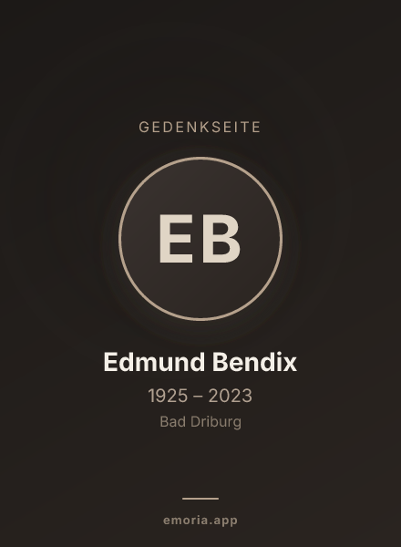 Gedenkportrait von Edmund Bendix
