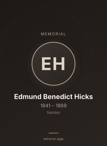 Memorial portrait of Edmund Benedict Hicks