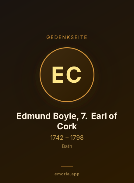 Gedenkportrait von Edmund Boyle, 7. Earl of Cork