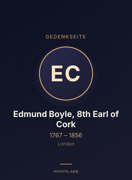 Gedenkportrait von Edmund Boyle, 8th Earl of Cork