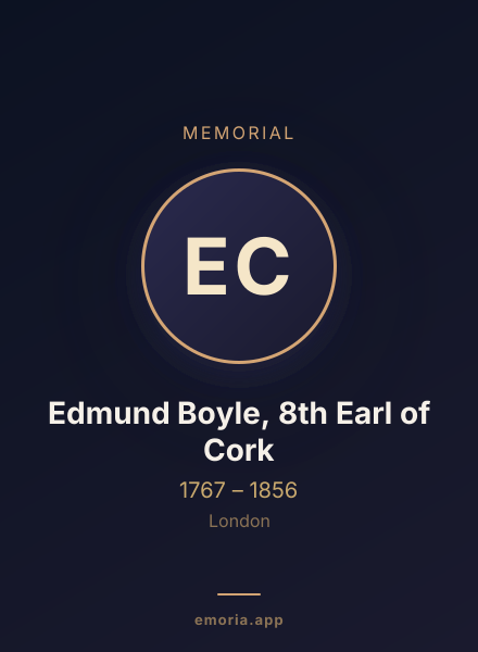 Memorial portrait of Edmund Boyle, 8th Earl of Cork