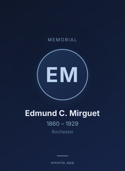 Memorial portrait of Edmund C. Mirguet
