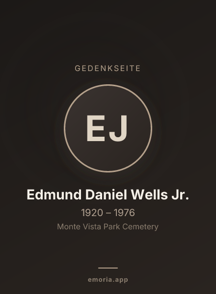 Gedenkportrait von Edmund Daniel Wells Jr.