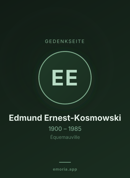 Gedenkportrait von Edmund Ernest-Kosmowski