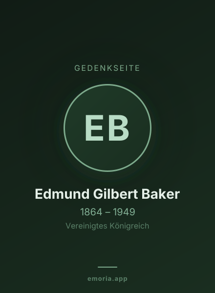 Gedenkportrait von Edmund Gilbert Baker