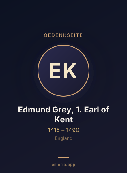 Gedenkportrait von Edmund Grey, 1. Earl of Kent