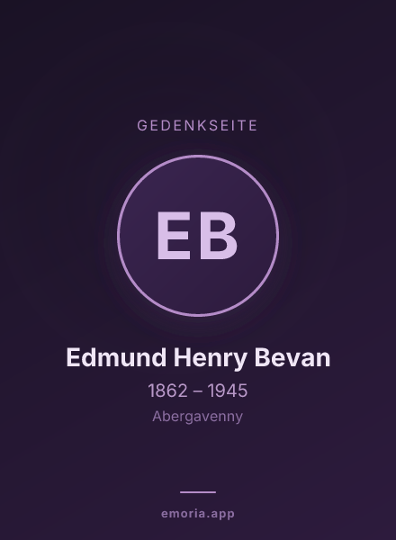 Gedenkportrait von Edmund Henry Bevan
