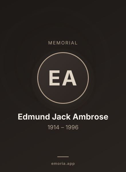 Memorial portrait of Edmund Jack Ambrose