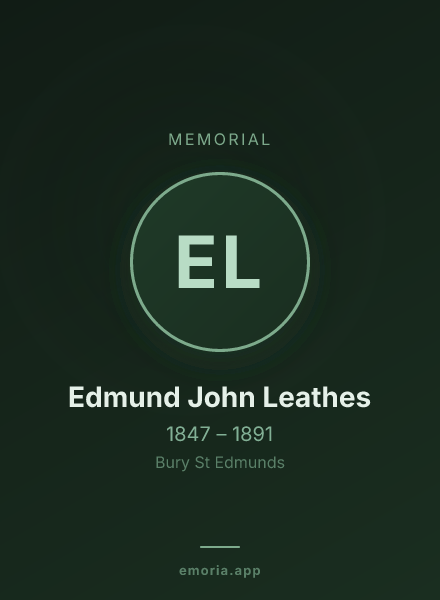 Memorial portrait of Edmund John Leathes