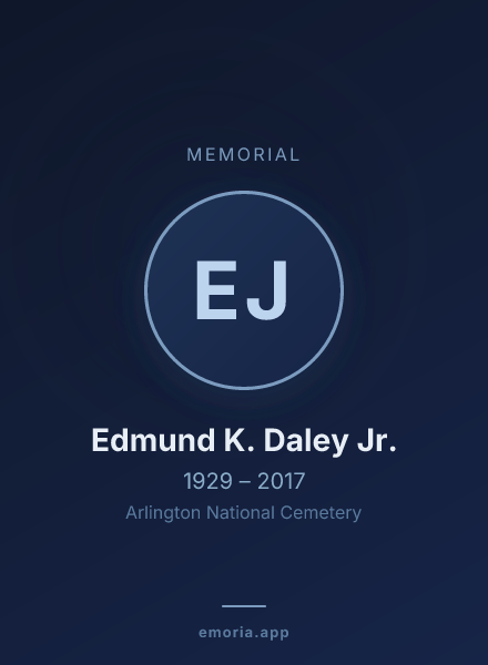 Memorial portrait of Edmund K. Daley Jr.