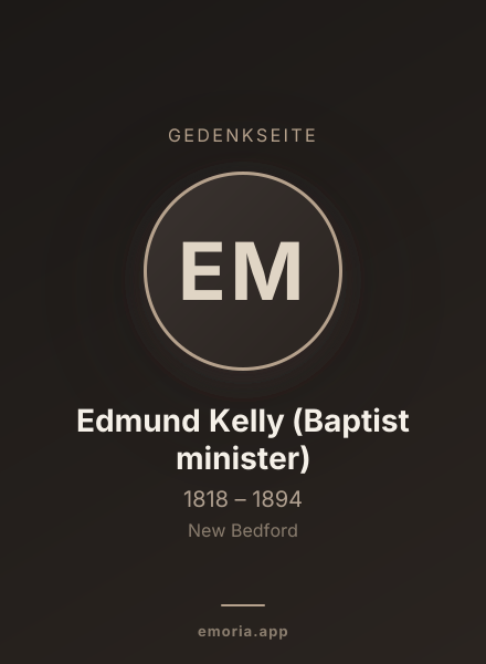 Gedenkportrait von Edmund Kelly (Baptist minister)