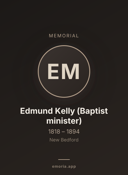 Memorial portrait of Edmund Kelly (Baptist minister)