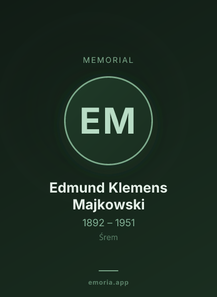 Memorial portrait of Edmund Klemens Majkowski