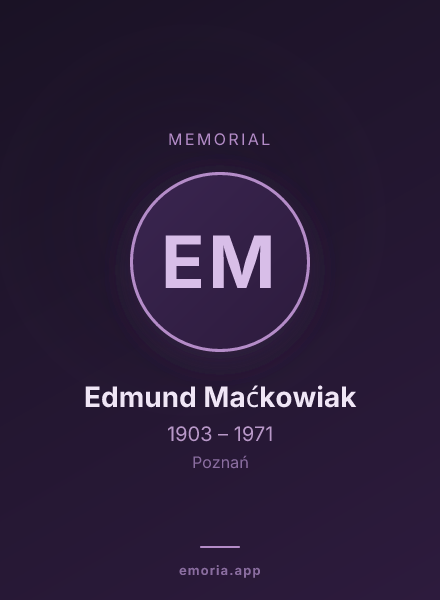 Memorial portrait of Edmund Maćkowiak