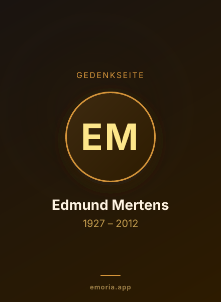 Gedenkportrait von Edmund Mertens