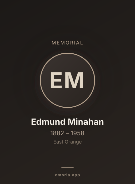 Memorial portrait of Edmund Minahan