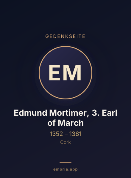 Gedenkportrait von Edmund Mortimer, 3. Earl of March