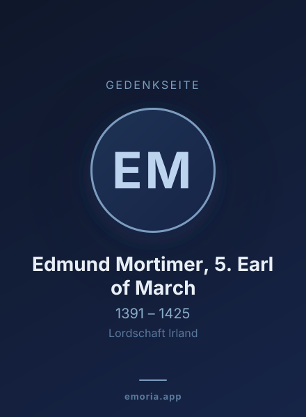 Gedenkportrait von Edmund Mortimer, 5. Earl of March
